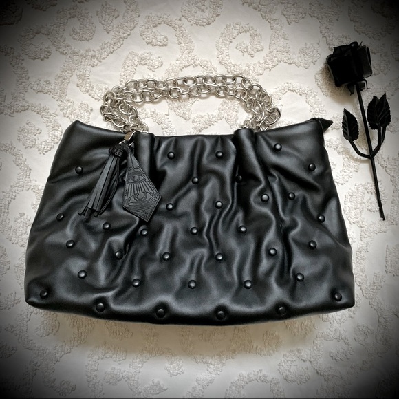 Disturbia Handbags - Disturbia Matte Black Dot purse